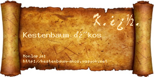 Kestenbaum Ákos névjegykártya